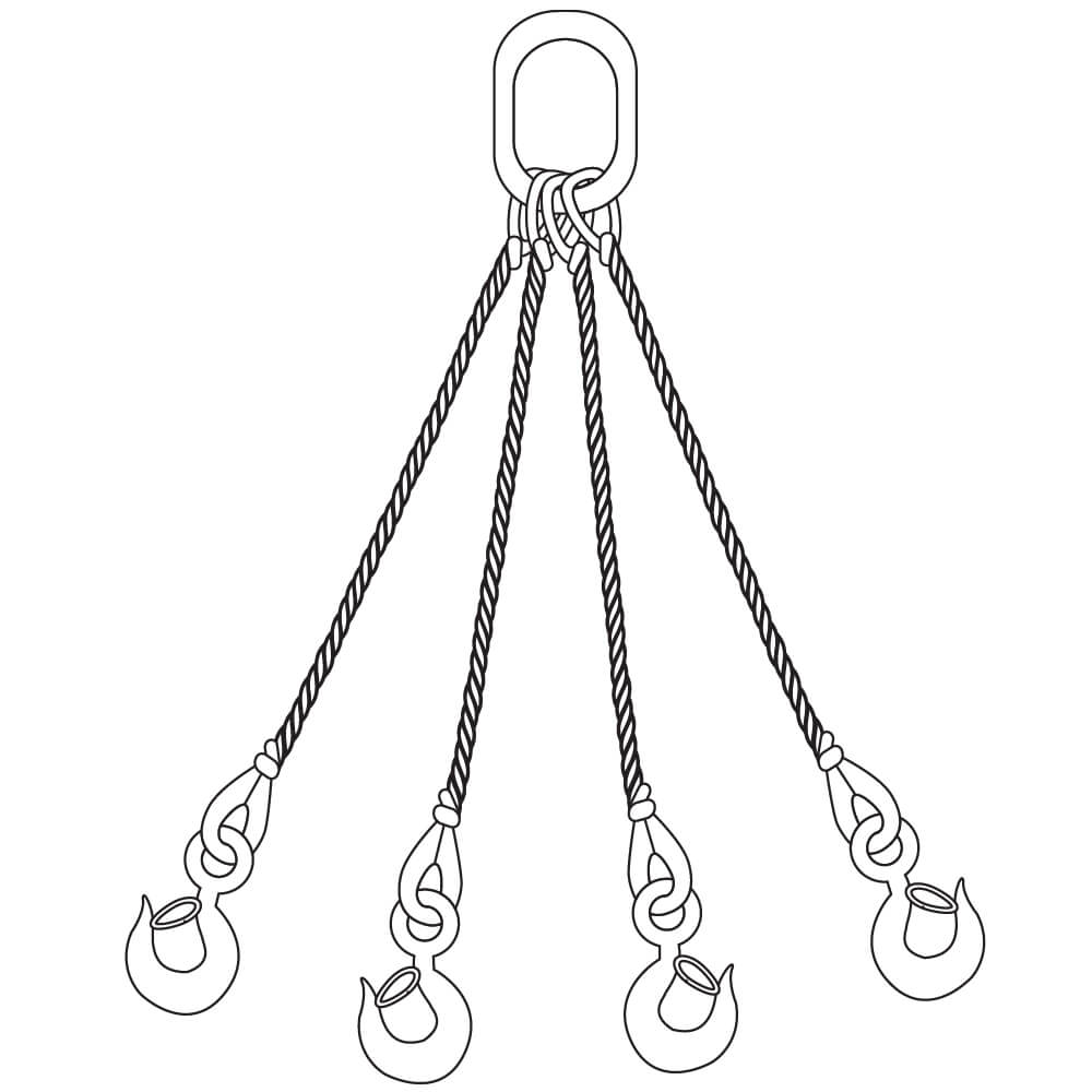 Quadruple Leg Wire Rope Slings