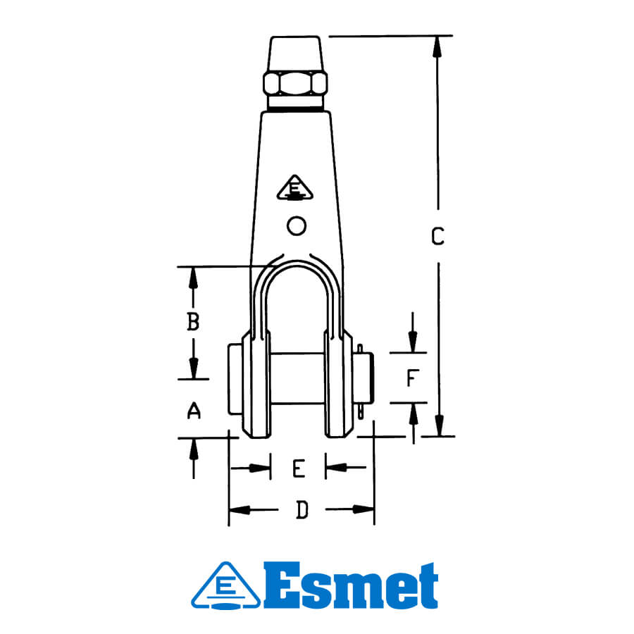 Esmet Clevis Socket with Pin and Cotter Pin – Field Installable Wire Rope Termination