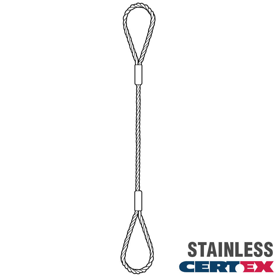 Certex Stainless Steel Single Leg Wire Rope Slings