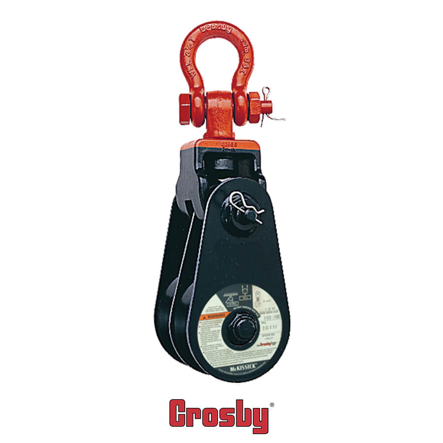 Crosby® Light Champion 409 Double Sheave Snatch Block with Shackle