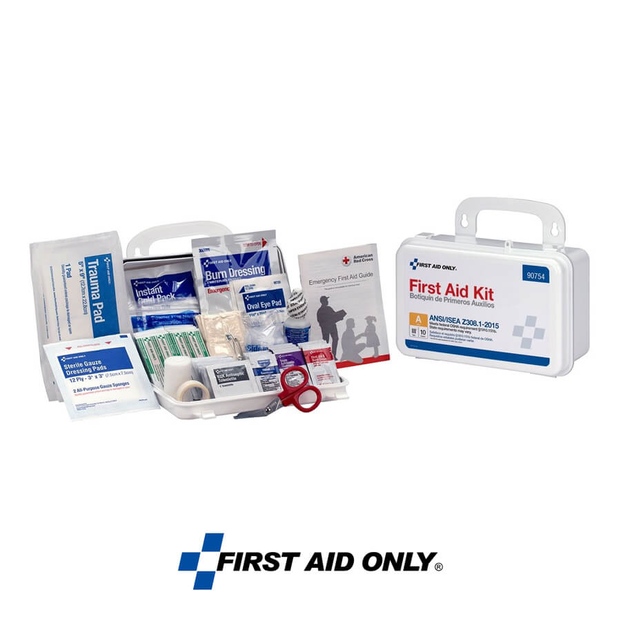 First Aid Only® 10 Person, Bulk First Aid Kit – Plastic Case
