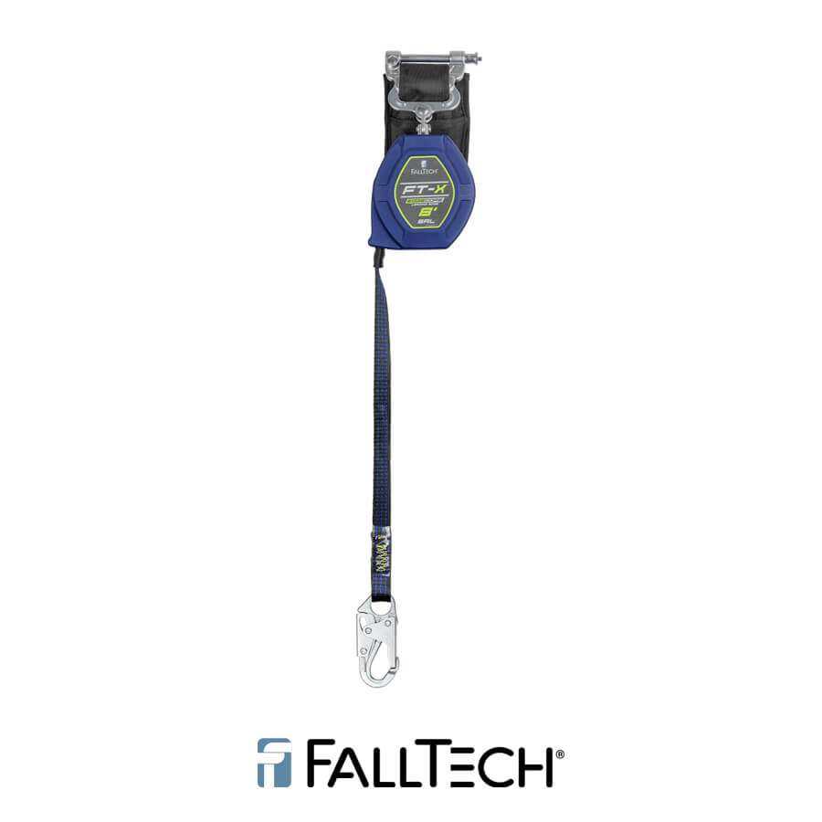 FallTech® 8′ FT-X™ EdgeCore™ Class 2 Leading Edge Personal SRL, Single-leg with Steel Snap Hook – 84108SP1