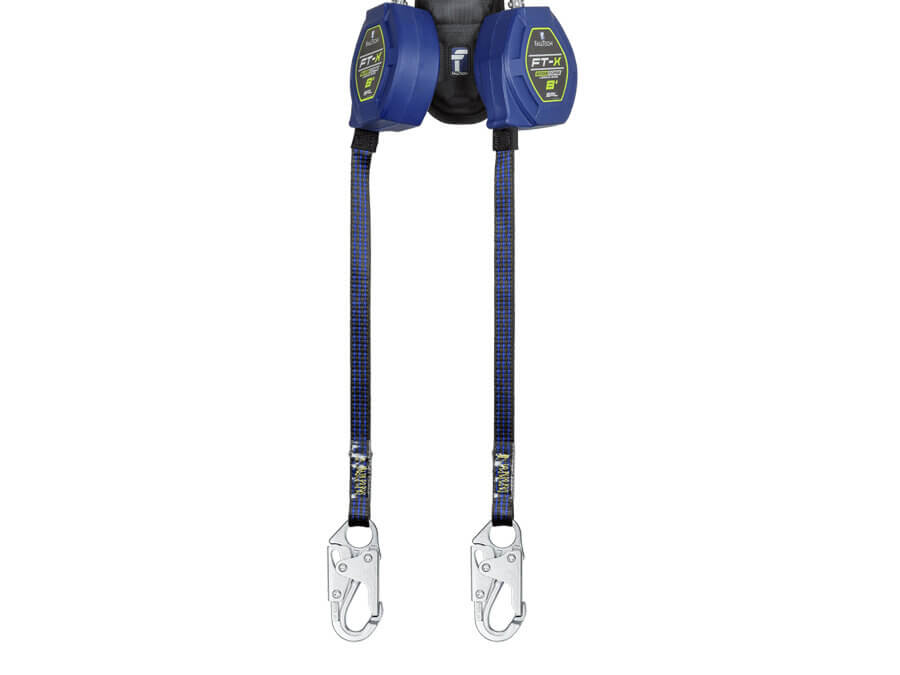FallTech® 8′ FT-X™ EdgeCore™ Class 2 Leading Edge Personal SRL, Twin-leg with Steel Snap Hooks – 84108TP1