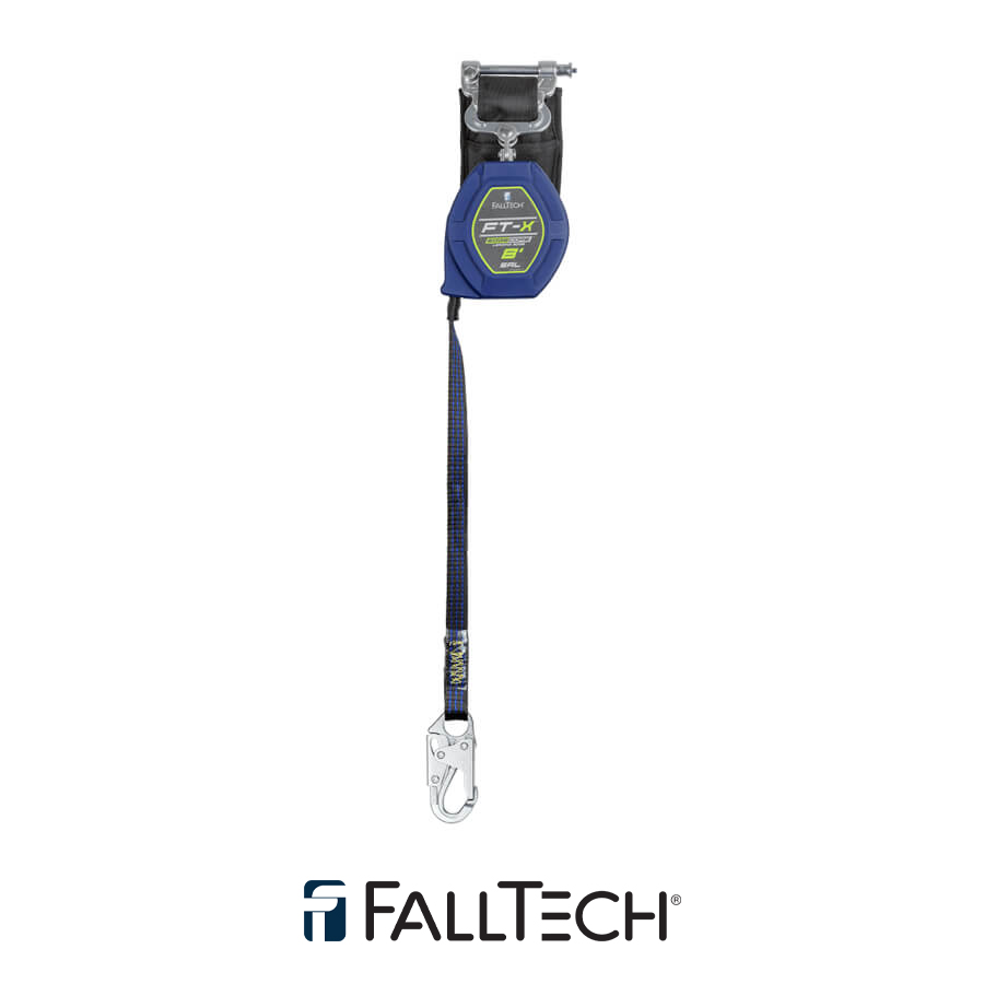 FallTech® 8′ FT-X™ EdgeCore™ Class 2 Leading Edge Personal SRL, Single-leg with Steel Snap Hook – 84108SP1