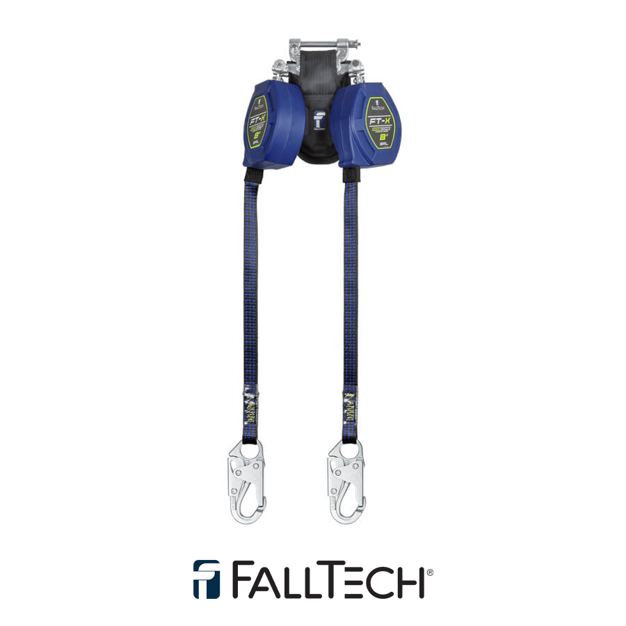 FallTech® 8′ FT-X™ EdgeCore™ Class 2 Leading Edge Personal SRL, Twin-leg with Steel Snap Hooks – 84108TP1