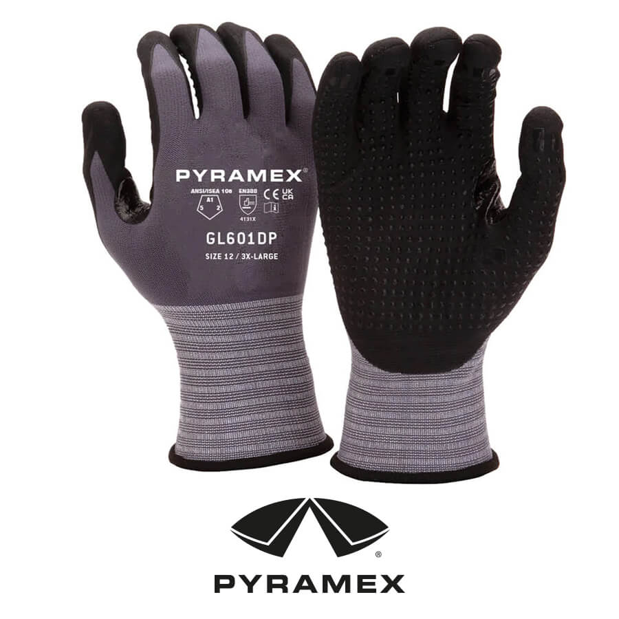 Pyramex® GL601DP – Micro-Foam Nitrile Dotted – Work Gloves