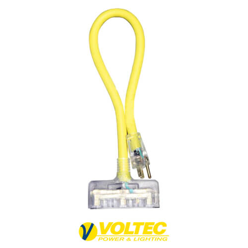 VOLTEC 2′ 3-Outlet Adapter with Lighted Power Block 12 Gauge SJTW