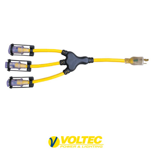 VOLTEC E-ZEELOCK 2FT 20-Amp Generator Adapter with Lighted Power Block 10 Gauge STW