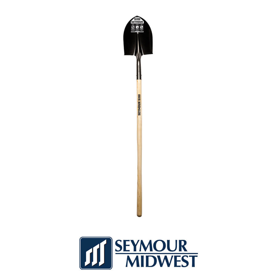 Seymour Midwest 16 Ga. Round Point Shovel, 42″ Hardwood Handle