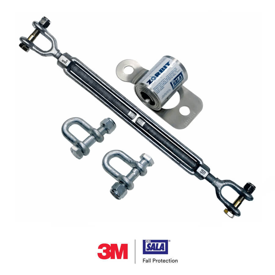 3M™ DBI-SALA® Metal Horizontal Lifeline Energy Absorber with Hardware Kit, 2 Shackles, Turnbuckle – 7401032