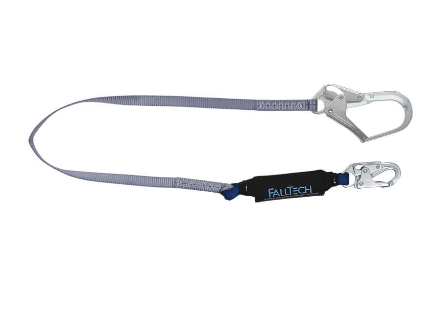 FallTech® 6′ ViewPack® Energy Absorbing Lanyard, Single-leg with Steel Connectors – 82563