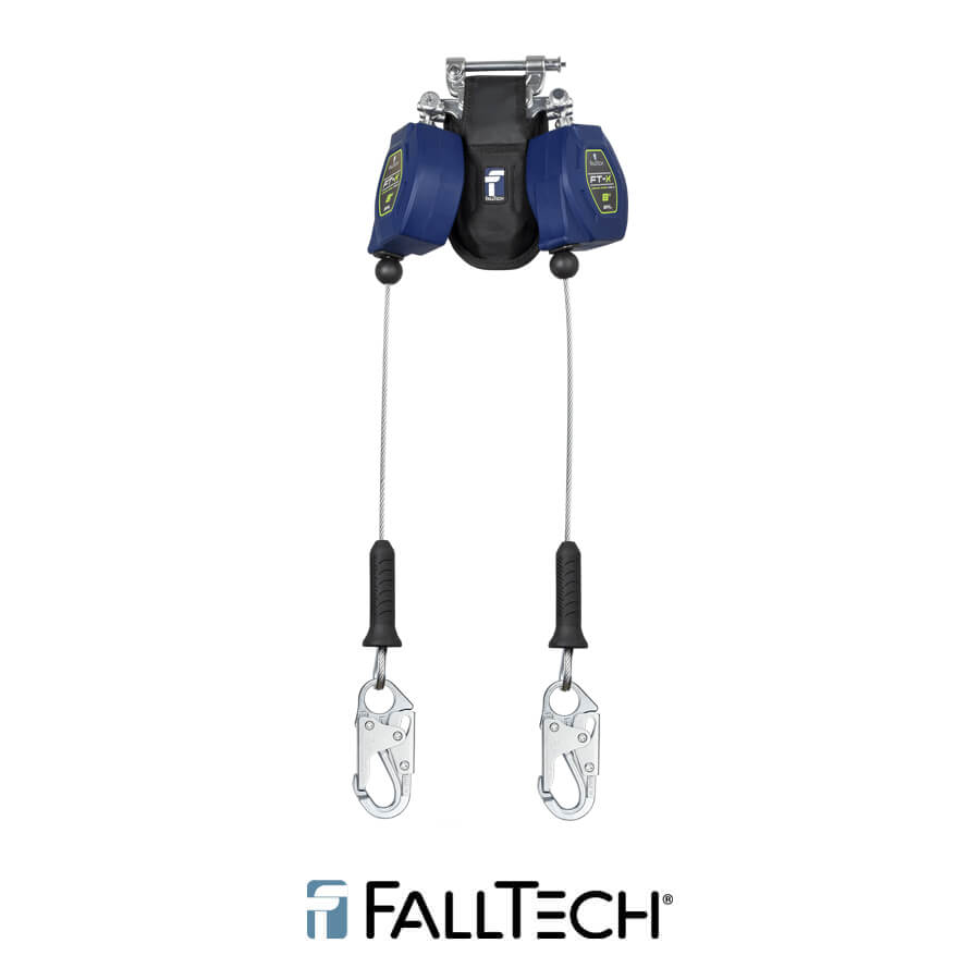 FallTech® 8′ FT-X™ Cable Class 2 Leading Edge Personal SRL, Twin-leg with Steel Snap Hooks – 82808TP1