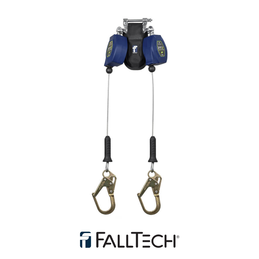 FallTech® 8′ FT-X™ Cable Class 2 Leading Edge Personal SRL, Twin-leg with Steel Mini Rebar Hooks – 82808TP0