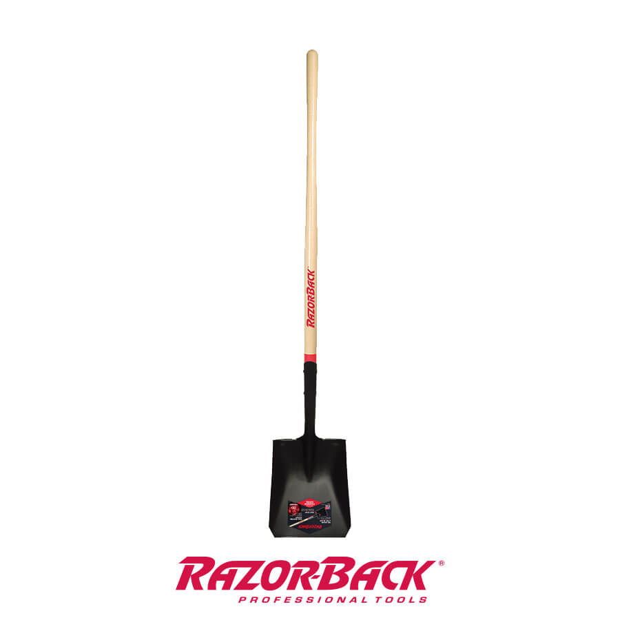 Razor-Back 44101 Square Point Shovel with Wood Handle
