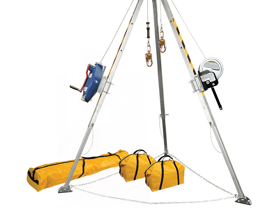 FallTech® 8′ Confined Space Tripod System with 60′ Galvanized Steel SRL-R and Personnel Winch 7509