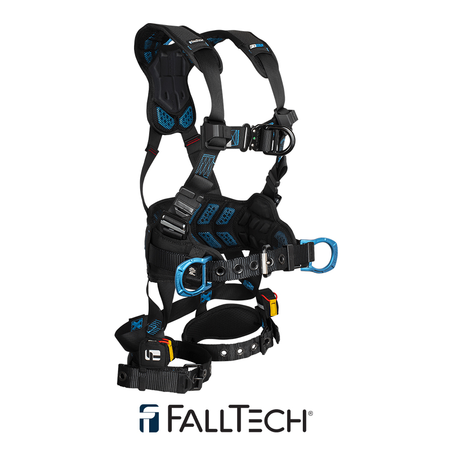 FallTech® FT-One™ 4D Construction Climbing Full Body Harness, Tongue Buckle Leg Adjustments 8127BFD