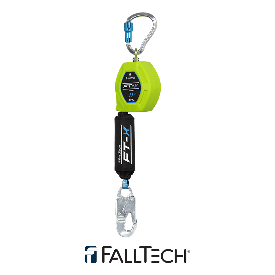 FallTech® 11′ FT-X™ Web Class 1 SRL-P with Aluminum Snap Hook 84711SG4