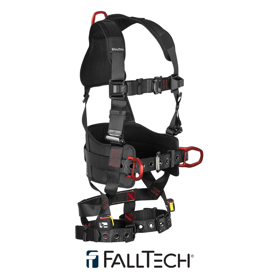 FallTech® FT-Iron 3D Construction Belted Full Body Harness, Tongue Buckle Leg Adjustment 8144