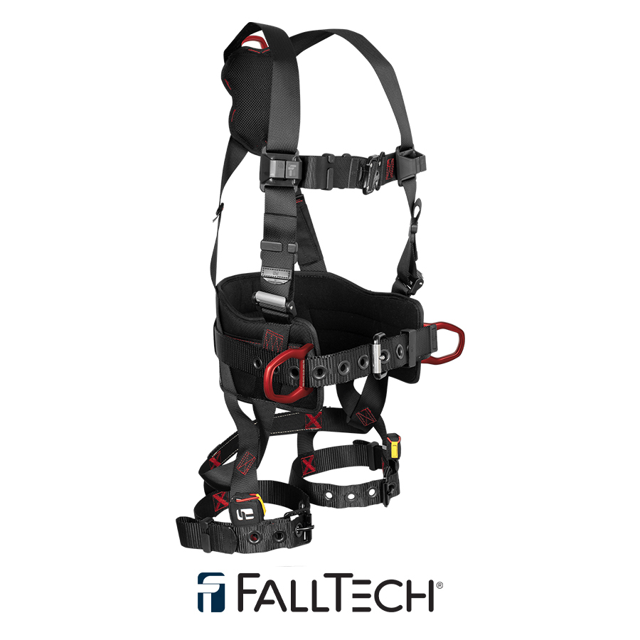 FallTech® FT-Iron™ 3D Construction Belted Full Body Harness, Tongue Buckle Leg Adjustment 8144B