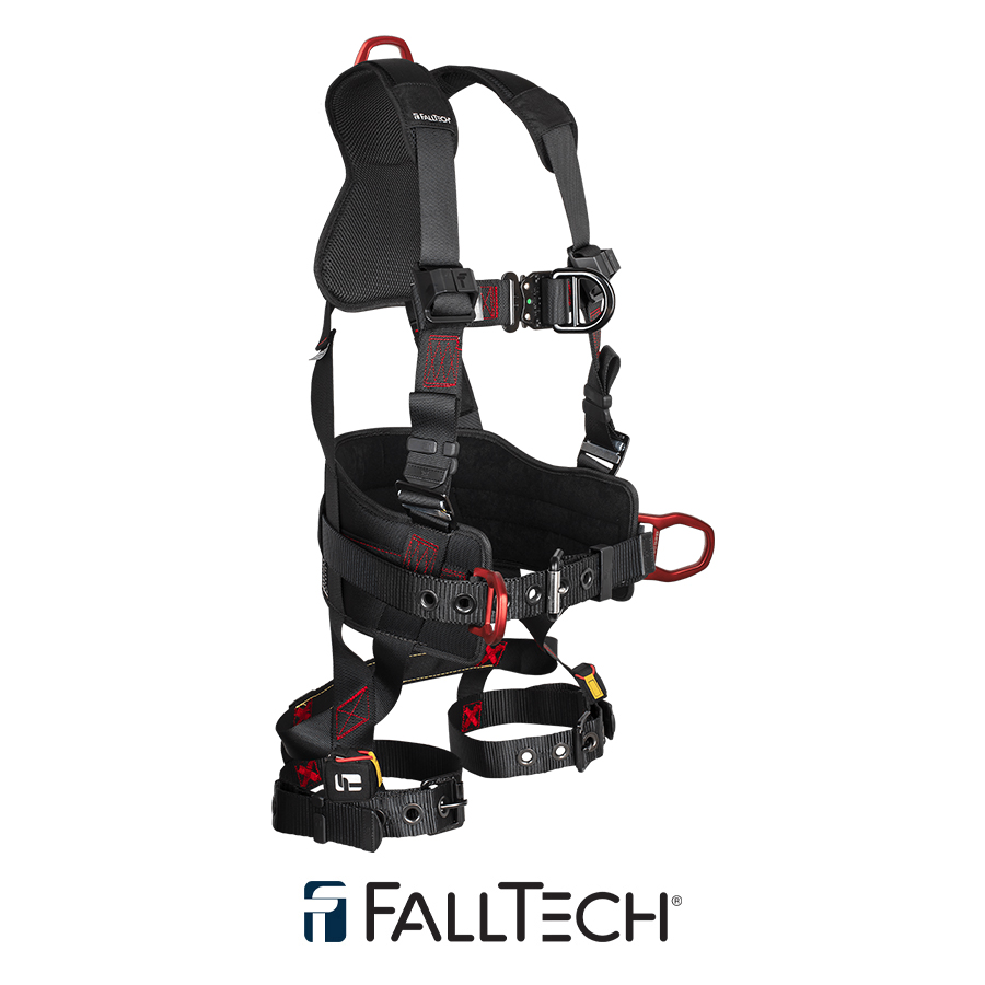 FallTech® FT-Iron™ 4D Construction Climbing Full Body Harness, Tongue Buckle Leg Adjustments 8144FD