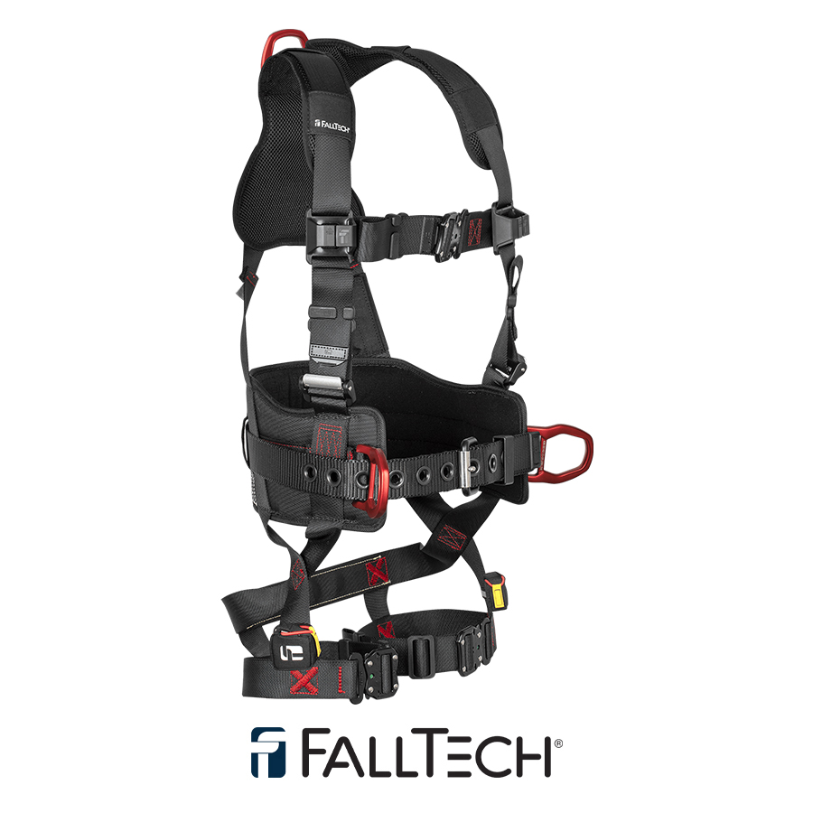 FallTech® FT-Iron 3D Construction Belted Full Body Harness, Quick Connect Buckle Leg Adjustment 8144QC