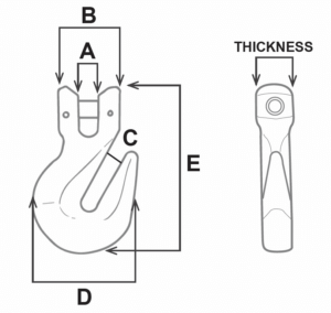 cevis grab hook without cradle dimensions