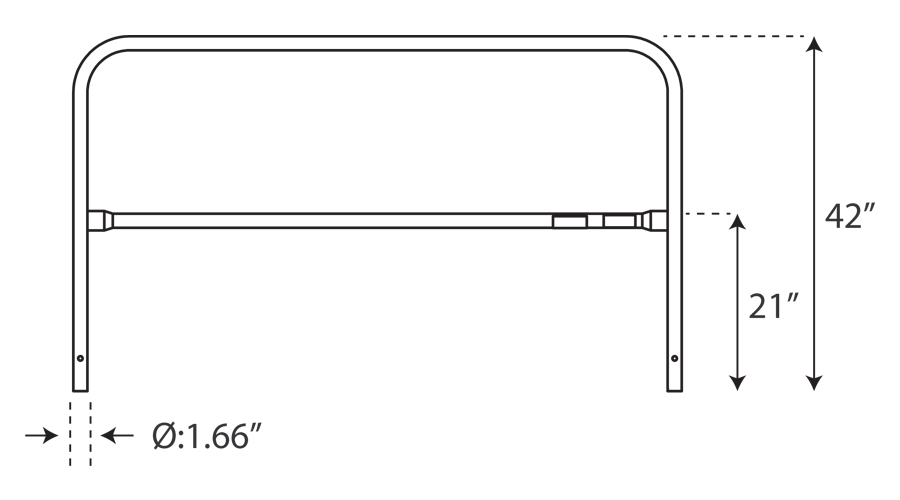 Palmer Safety Guardrail System Dimensions